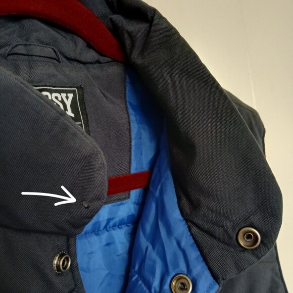 Vintage Stussy Burly Gear Vest Mens Small Snap Button Navy Blue 90s Work Jacket - Picture 15 of 16